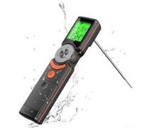 Thermomètre de cuisine intelligent avec sonde pliable, minuterie, parfait pour barbecue électronique, cuisson des aliments, thermomètre à viande (orange)