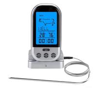 Thermomètre de cuisson à distance pour four et grill | Portée sans fil de 30 m, écran LCD, rétro-éclairage bleu, alimenté par batterie, utilisation en intérieur