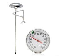 Thermomètre de cuisson en acier inoxydable - Plage de -10 °C à 110 °C - Pour mesurer la température des aliments, du lait, de l'huile et du barbecue