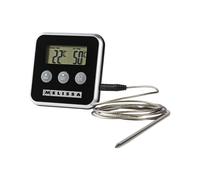 Thermomètre De Cuisson Numérique Avec Sonde Déportée Et Minuterie D'alarme Melissa Noir / Argent
