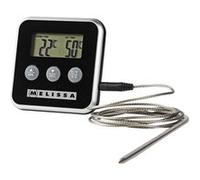 Thermomètre de Cuisson Numérique avec Sonde Déportée et Minuterie d'Alarme Melissa Noir / Argent Argent