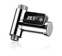 Thermomètre de douche à affichage LED - MICH - Argent - Précision ± 0,5 °C - Plage de mesure 5-85 °C - Affichage LED