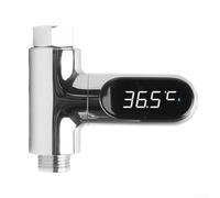 Thermomètre de douche LED avec affichage numérique rotatif à 360°, jauge de température d'eau hydroélectrique auto-alimentée pour robinet de salle de bain ou douchette à main, 5-85 ℃ (deuxième