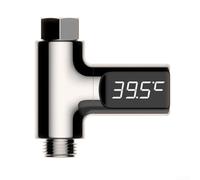 Thermomètre de douche numérique à affichage LED, compteur de débit d'eau, capteur de température en temps réel, écran rotatif à 360°, pas besoin de batterie pour la maison, la salle de bain, la