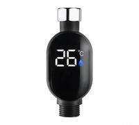 Thermomètre de douche numérique étanche, avec affichage intelligent de la température/indicateur de code couleur, pour la sécurité du bain de bébé, acier inoxydable 304 (sortie supérieure)