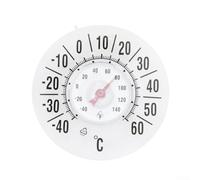 Thermomètre de fenêtre rond transparent sans piles, installation auto-adhésive facile, lecture précise de la température extérieure sur verre, pour une meilleure planification saisonnière