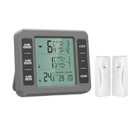Thermomètre de Frigo Congelateur, ORIA Thermomètre de Réfrigérateur sans Fil avec 2 Capteurs, Alarme Sonore, Min/Max, Thermomètre In/Extérieur pour Maison Cuisine Restaurant Bars Café - Gris