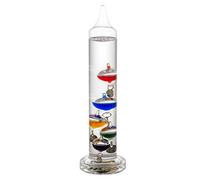 Thermomètre de Galilée en Verre, Forme Cylindre, H 28 cm