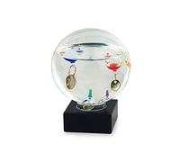 Thermomètre de Galilée en Verre, Forme Sphérique, H 12 cm