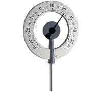 TFA Dostmann Thermomètre de jardin analogique Lollipop 12.2055.10, résistant aux intempéries, gris