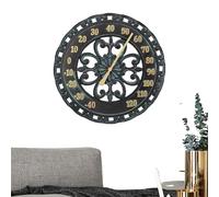 Thermomètre de jardin - Thermomètre mural d'extérieur résistant aux intempéries - Thermomètre décoratif à suspendre en résine aspect métal - Grand thermomètre d'extérieur pour balcon, terrasse, abri