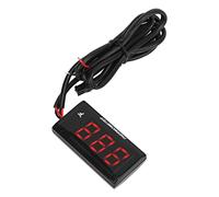 Thermomètre de Moto LCD DC 12 V, Compteur de Température D'eau étanche Ultra Fin avec Adaptateur de Bougie D'allumage de 10 Mm (Rouge)