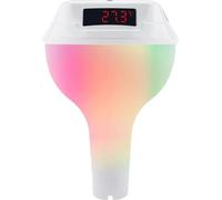 Thermomètre de piscine, à énergie solaire, lumière d'ambiance RGB, blanc