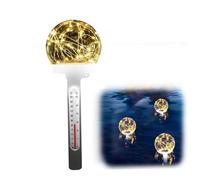 Thermomètre de piscine flottant à lecture facile à lire solaire LED flottante Piscine Thermomètre sans fil pour le bain de glace baignade Lumière chaude, thermomètres