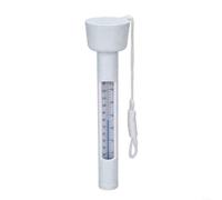 Thermomètre de piscine flottant en plastique résistant aux chocs Jauge de température d'eau pour spa sauna facile à lire 0 à 50 degrés Celsius Blanc