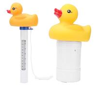 Thermomètre de Piscine Flottant, Ensemble de 2 thermomètres à Eau, thermomètre de Piscine numérique étanche à l'eau, Distributeur de Chlore de Piscine résistant aux Hautes