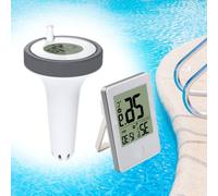 Thermomètre de Piscine, Thermomètre Piscine Flottant sans Fil Radio, Thermomètre de Température d'eau avec Récepteur Numérique Exterieur Interieur pour Aquarium, Spa, Étang à Poissons, Piscine
