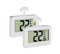 Thermomètre de réfrigérateur, Inrigorous Lot de 2 moniteur LCD Digital Thermomètre pour réfrigérateur congélateur avec grand écran LCD,magnétique,dos à suspendre Crochet rétractable et support 2 Pack