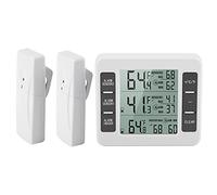 Thermomètre de réfrigérateur numérique sans fil, alarme de congélateur Thermomètre de réfrigérateur avec grand écran LCD Moniteur de température Max/Min Fonction d'enregistrement pour la maison de cui