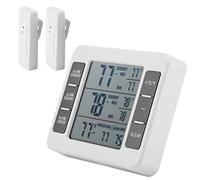 Thermomètre de réfrigérateur numérique, thermomètre de réfrigérateur d'alarme numérique sans fil avec capteur 2PCS affichage min/max du capteur