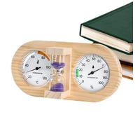 Thermomètre De Sauna 3 En 1 - Hygromètre À Double Cadran En Bois De Pin, Minuterie Murale | Outil Mécanique De Mesure De La Température Et De L'humidité, Avec Sablier De 15 Minutes, Pour Les Salles De