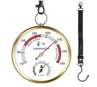 Thermomètre de sauna Fahrenheit et hygromètre combiné avec cordon de fixation - Thermomètre suspendu pour salle de sauna, sauna à vapeur portable, plage de température 20 à 100 °C, plage d'humidité de