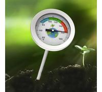 Thermomètre de sol en acier inoxydable, testeur de sol de compost, sonde de mètre, thermomètre de sol de jardin moniteur de température (terre)