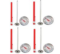 Thermomètre De Température du Sol en Acier Inoxydable 127 mm, Accessoires De Jardinage Thermomètre À Compost pour Le Rempotage, La Plantation Et Le Jardinage (4 Pièces)