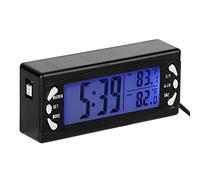 Thermomètre de voiture horloge, 12V numérique thermomètre de voiture horloge de véhicule LCD température mètre avec fonction d'alarme T23