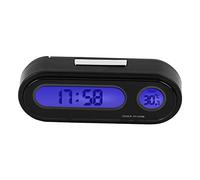 Thermomètre de voiture voltmètre horloge, 2 en 1 intérieur de véhicule de voiture Mini montre électronique LED horloge numérique thermomètre voltmètre