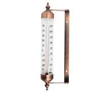Thermomètre d'extérieur avec jauge, effet bronze - Élégant thermomètre de jardin pour extérieur adapté pour la température extérieure, serre, garage, facile à accrocher