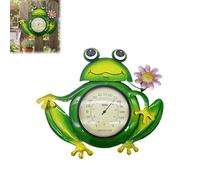 Thermomètre d'extérieur décoratif, thermomètre mural en métal en forme de grenouille avec grand écran pour la décoration du jardin et de la maison, indicateur température d'intérieur en forme, vert