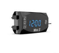 Thermomètre d'extérieur sans fil pour moto, voltmètre horloge avec affichage numérique LED, thermomètre d'extérieur baromètres sans fil pour la maison (bleu)