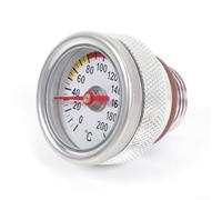 Thermomètre d'huile de moto en alliage d'aluminium avec filetage M30 x 1,5/M20 x 1,5, affichage de la température 0-200 °C pour surveiller le moteur et éviter la surchauffe (Silver M20 x 1,5)