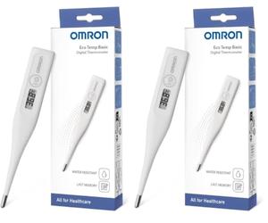 Thermomètre digital de fièvre OMRON Eco Temp Basic pour utilisation orale, axillaire et rectale Lecture précise, facile à nettoyer et résistant à l'eau Idéal pour les adultes, les enfants et les bébés