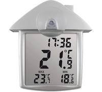 Thermomètre digital solaire à ventouse - gris