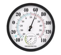 Thermomètre d'intérieur et d'extérieur de 25,4 cm avec grand thermomètre mural blanc