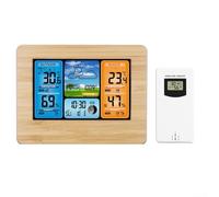 Thermomètre d'intérieur et d'extérieur sans fil pour station météo intelligente - Prévision de la phase de lune sur 5 jours, indice de chaleur du point de rosée contrôlé par application pour écran HD