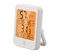 Thermomètre d'intérieur numérique électronique et hygromètre avec affichage rétroéclairé pour une surveillance précise de la température et de l'humidité dans la chambre et la chambre de bébé (blanc)