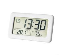 Thermomètre d'intérieur numérique et hygromètre avec grand écran LCD, mesure les conditions de la pièce avec précision avec mémoire pour des valeurs maximales et minimales (blanc)
