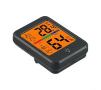 Thermomètre d'intérieur numérique et hygromètre avec grand écran rétroéclairé, support magnétique, enregistrements max/min et humidité, boîtier en ABS, pour maison de (MC41S Noir)