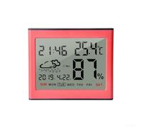 Thermomètre d'intérieur numérique hygromètre station météo avec grand écran LCD, moniteur de température et d'humidité précis pour la maison, le bureau, support mural ou support de table, (orange)