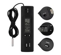 Thermomètre électronique,/℉, indicateur température numérique LCD avec sondes compteur doubles pour extérieur, réfrigérateur, climatisation, congélateur, réservoir de poissons, maison, bureau