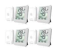 Thermomètre électronique Mini Hygromètre numérique sans Fil Station météo LCD Thermomètre numérique Station météorologique pour la Maison, 4 pièces
