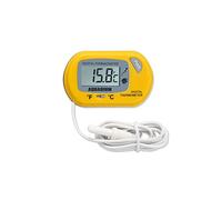 Thermomètre électronique pour réservoir de poissons Thermomètre à affichage numérique étanche Reptile Turtle Pet Box Thermomètre avec ventouse Câble de 97 cm (Yellow)