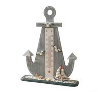 Thermomètre en forme d'ancre en bois élégant de forme vintage pour décoration d'intérieur (C)