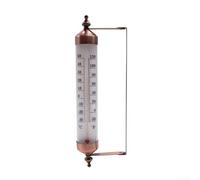 Thermomètre en métal haute résistance de 25,4 cm pour intérieur et extérieur, double échelle Fahrenheit et Celsius, décoration sans fil pour maison, jardin, cour, piscine, bureau, entrepôt, finition