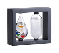 Carlo Milano Thermomètre de Galilée et baromètre de Fitzroy avec cadre en bois