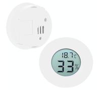 Thermomètre et hygromètre, 45 x 14 mm, testeur de température et d'humidité LCD, mini compteur d'humidité numérique circulaire intégré pour l'intérieur (Blanche)