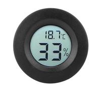 Thermomètre et hygromètre, 45 x 14 mm, testeur de température et d'humidité LCD, mini compteur d'humidité numérique circulaire intégré pour l'intérieur (Noire)